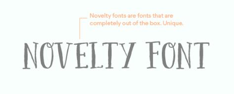 e) Novelty Fonts Jenis huruf ini dikenal sebagai display font.