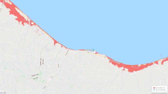 dengan metode overlay antara tahun 1984 dan tahun 2019. Hasil olah data dari citra satelit pada tahun 1984 menunjukan bahwa kawasan pesisir pantai Bancar hilang 119.