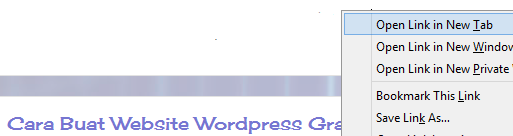 Sebenarnya ada 6 hyperlink yang ada di dalam postingan Cara Membuat Website Dengan Wordpress, namun yang utama ada 2 hyperlink saja seperti gambar di atas.