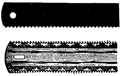 Gambar 1.19 Daun Gergaji Daun gergaji khususnya gergaji untuk logam memiliki gigi-gigi yang lebih lembut dari pada gergaji untuk kayu.