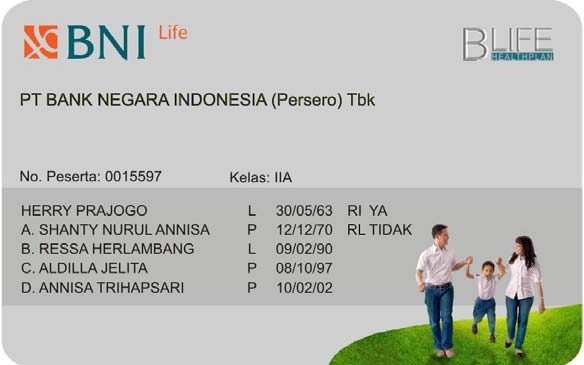 Contoh-2 KARTU PESERTA Berisi no dan daftar peserrta Warna dasar kartu dibedakan untuk mempercepart identifikasi pelayanan di RS provider :