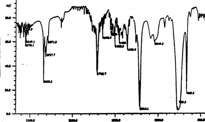 5. Gambar. Spektrum infra merah fraksi f. Gambar 5. Fragmentasi spektra massa fraksi f.