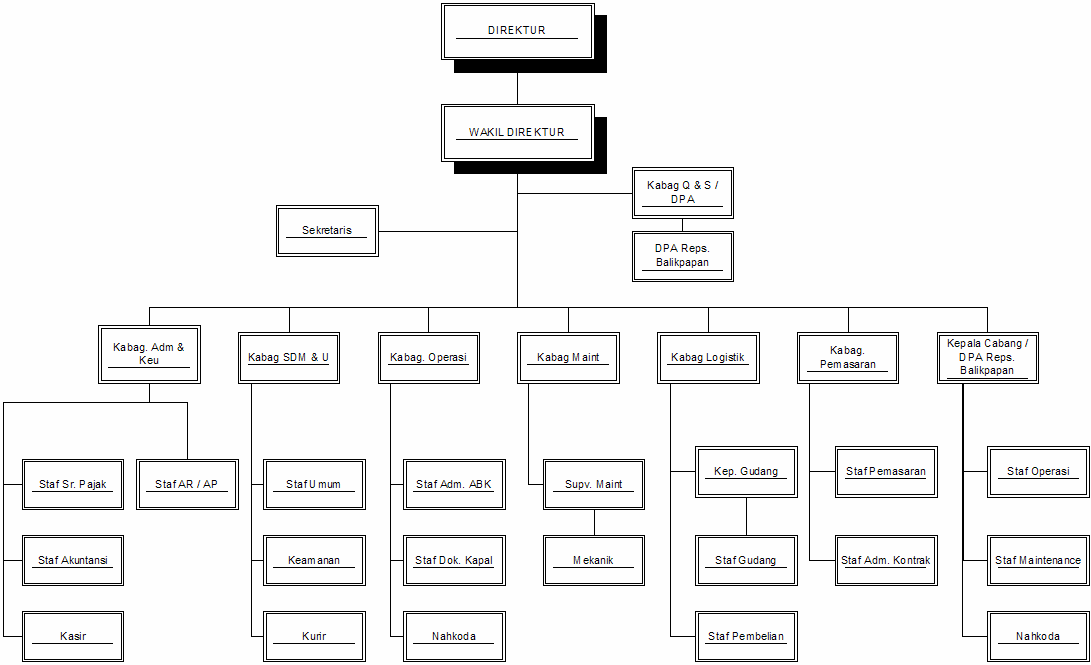 3.2 Struktur Organisasi Perusahaan Gambar 3.1 : Struktur Organisasi Perusahaan Dalam gambar 3.