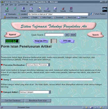 Hypertext interface yang dibuat untuk menjembatani antara user dengan komputer server dalam sistem informasi ini, dibuat dengan menggunakan bahasa HTML yang ditulis langsung dengan teknik pemrograman