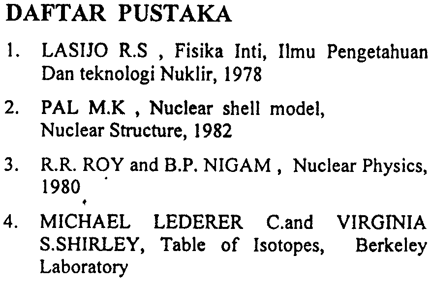 K, Nuclear shell model, Nuclear Structure, 1982 Theory of 3. R.R. 1980 ROY. and B.P. NIGAM, Nuclear Physics,. 4.