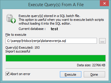 Petunjuk Pengoperasian Sistem Renja-KL 6 Selanjutnya akan tampil kembali execute query(s)
