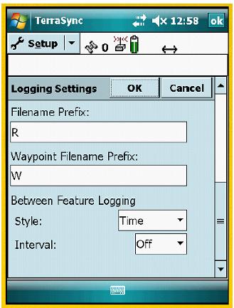 Logging Settings j) Masukkan spesifikasi pada Filename Prfix dan Waypoint Filename Prefix jika terjadi