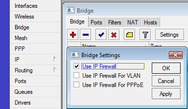 Interface Setting Aktifkanlah fitur firewall untuk