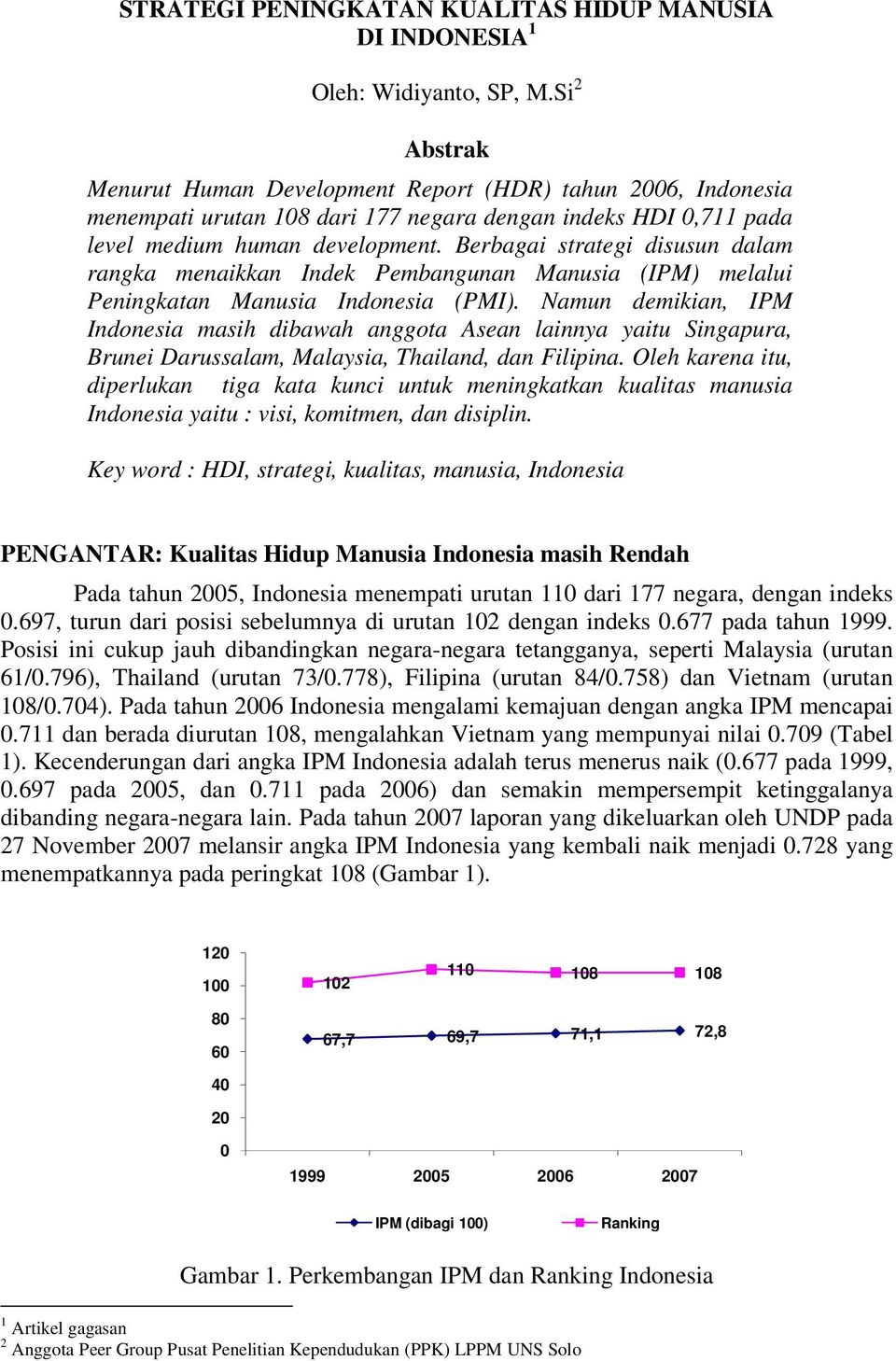 Berbagai strategi disusun dalam rangka menaikkan Indek Pembangunan Manusia (IPM) melalui Peningkatan Manusia Indonesia (PMI).