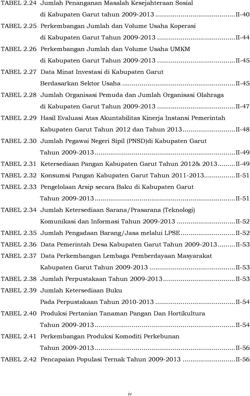 27 Data Minat Investasi di Kabupaten Garut Berdasarkan Sektor Usaha... II-45 TABEL 2.28 Jumlah Organisasi Pemuda dan Jumlah Organisasi Olahraga di Kabupaten Garut Tahun 2009-203... II-47 TABEL 2.