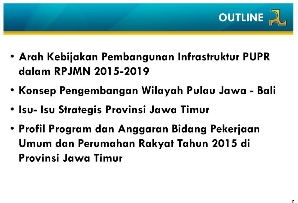 Strategis Provinsi Jawa Timur Profil Program dan Anggaran Bidang