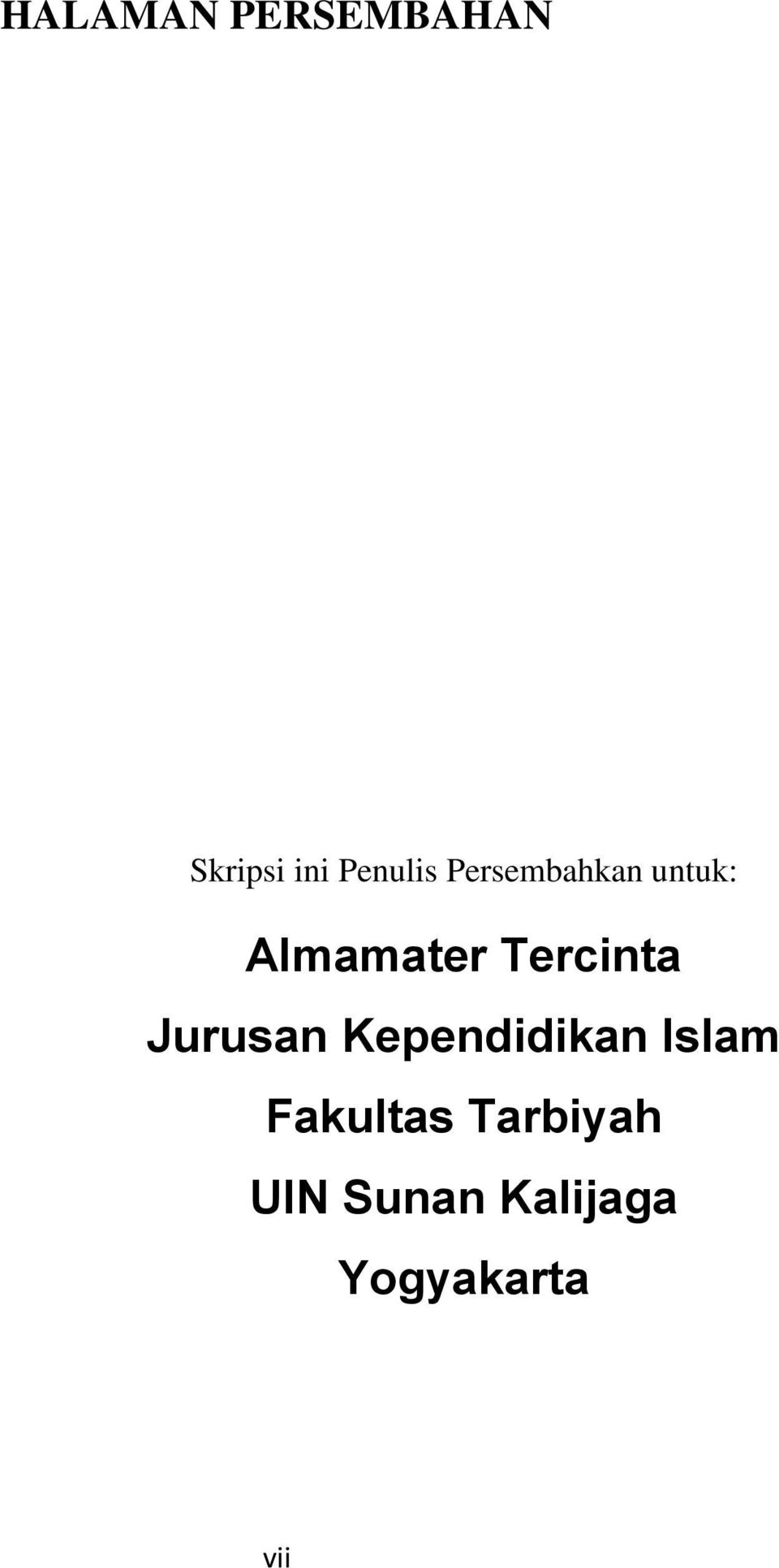 Jurusan Kependidikan Islam Fakultas