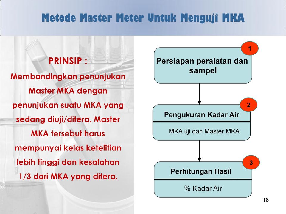 Master MKA tersebut harus mempunyai kelas ketelitian lebih tinggi dan kesalahan 1/3 dari