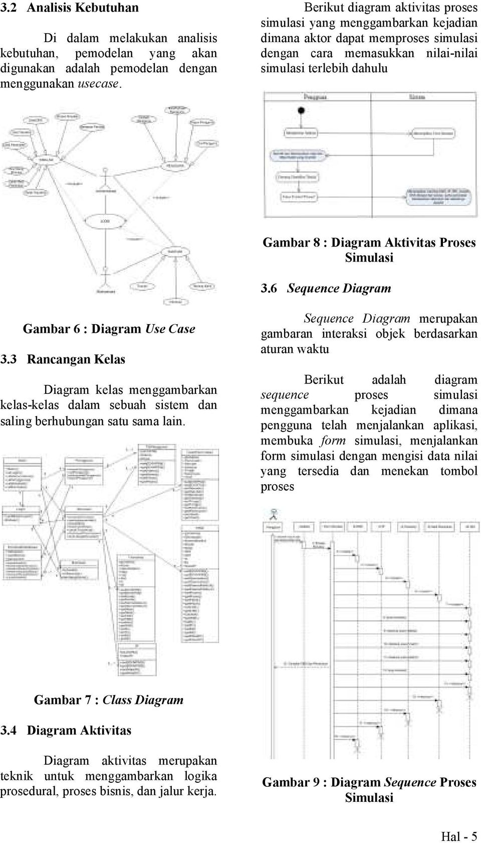 Proses 3.6 Sequence Diagram Gambar 6 : Diagram Use Case 3.3 Rancangan Kelas Diagram kelas menggambarkan kelas-kelas dalam sebuah sistem dan saling berhubungan satu sama lain.