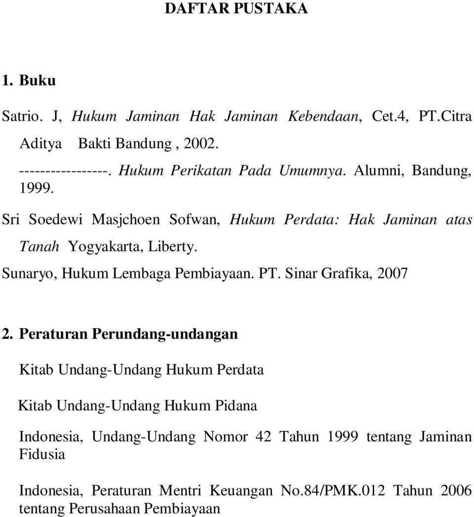 Sunaryo, Hukum Lembaga Pembiayaan. PT. Sinar Grafika, 2007 2.