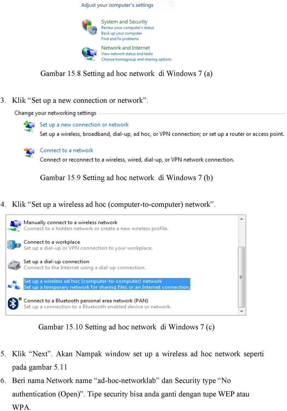 10 Setting ad hoc network di Windows 7 (c) 5. Klik Next.