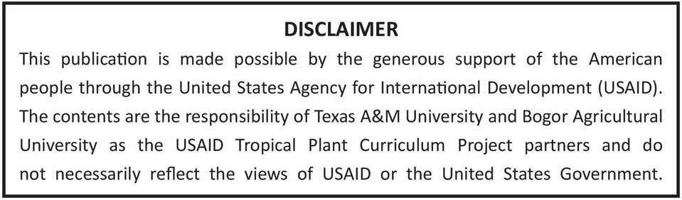 The contents are the responsibility of Texas A&M University and Bogor Agricultural University as