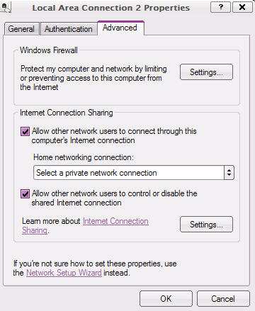 Untuk share koneksi semisal sebuah komputer terkoneksi dengan sub intranet menggunakan
