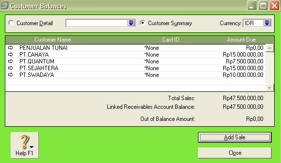 4.3. Setup Customer & Supplier Opening Balance A. Saldo Awal Piutang Usaha Merupakan alokasi total piutang yang telah diinput di Account Opening Balance.