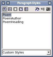 40 Custom styles view Gambar 20 Menampilkan custom style. Menggunakan style halaman dan penomoran halaman Style halaman adalah untuk halaman dan style paragraf adalah untuk paragraf.