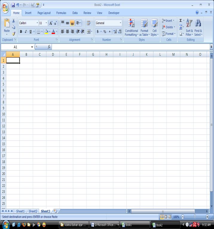 Microsoft Excel berbeda pada tiap versinya, namun demikian prinsipnya sama, untuk versi yang lebih akhir biasanya merupakan penyempurnaan versi