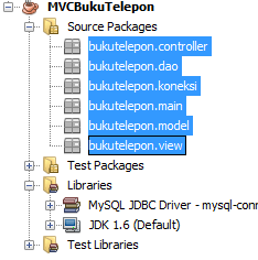 Sehingga pada libraries project anda telah tertanam MySQL JDBC Driver, yang berfungsi sebagai connector Java dan MySQL 2.
