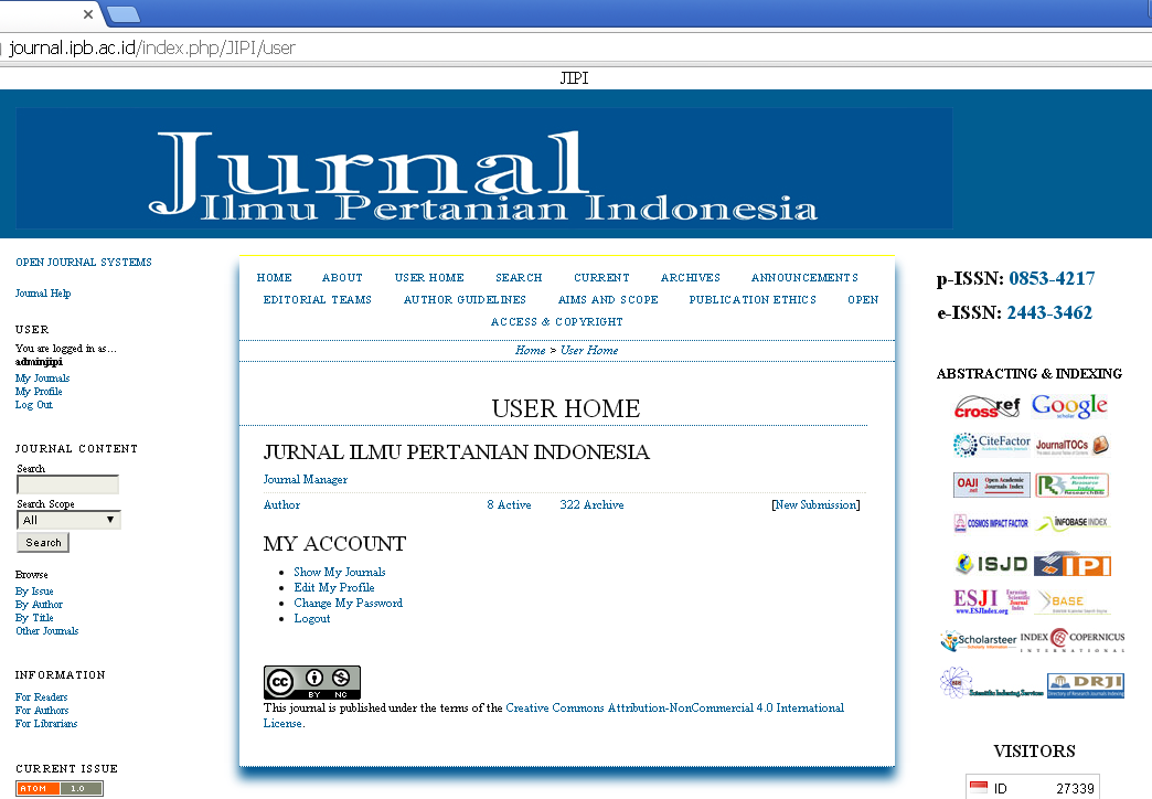 Pada kotak country, pilihlah Indonesia. Beri tanda cek pada kotak Send me a confirmation agar OJS mengirimkan email konfirmasi pendaftaran yang berisi username dan password.