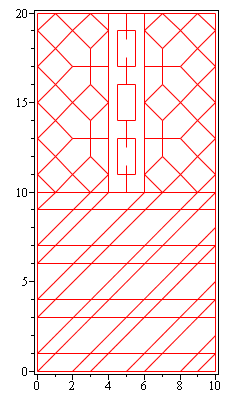 Hermanto, et. al. Desain Motif Teralis... 379 Terlihat bahwa hanya ada segiempat yaitu persegi panjang dan persegi yang hanya memiliki arah vertikal dan horizontal. c.