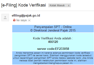 Berikutnya adalah proses pengiriman SPT Tahunan Online yang telah diisi oleh pegawai menggunakan kode verifikasi.