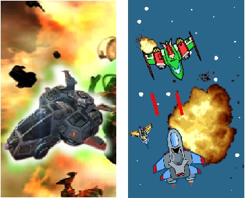 Untuk game yang kita buat (alien attack), kita dapat menampilkan karakter pesawat sebagai cover. Selain itu penggayaan desain juga diperlukan dalam sebuah cover game.