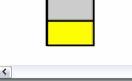 5. Membuat layer baru zat cair 6. Menggambar kotak, berikan warna berbeda. 7. Memasukkan frame dengan klik pada time line 30 layer bejana, klik kanan pilih insert frame.
