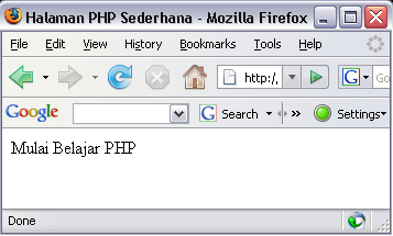 PHP Sederhana <html> <head> <title> Halaman PHP Sederhana</title> </head> <body>