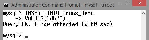 2) Tetapkan nilai autocommit menjadi 0 (mode transaksi on), 3) Tambahkan data berikut ini pada tabel trans_demo, 4) Keluar dari prompt mysql, kemudian login kembali dan periksa hasil penambahan data.