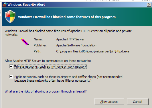 Gambar 4-8 Windows Security Alert Setelah selesai proses instalasi aplikasi maka akan