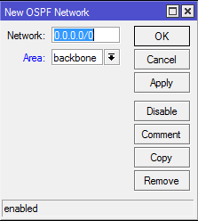 Tambahkan OSPF Network
