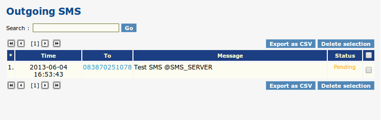 2.2. Inbox Menu ini adalah untuk melihat atau mengecek sms masuk dari operator lain. Contoh menu Inbox : Menu ini juga dapat digunakan untuk melakukan export dan menghapus SMS.