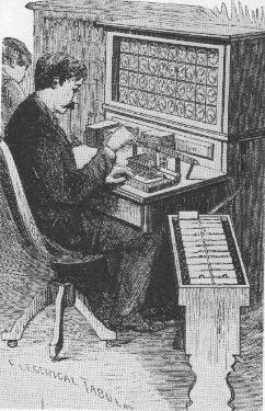 Hollerith Herman Hollerith,pegawai statistik, mengembangkan mesin hitung yang disebut Hollerith desk untuk menangani sensus di AS tahun1890, dengan menggunakan