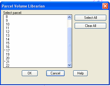 32.Muncul menu parcel volume librarian, pilih parcel yg kita inginkan, klik OK 33.Muncul menu parcel volume corrections, klik OK 34.