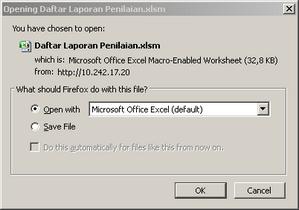 5.1 Laporan Excel Untuk download template laporan, dari Laporan Penilaian klik Download Template. Gambar 5.
