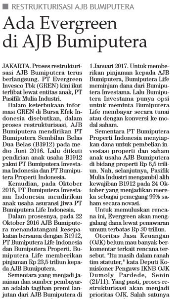 Harian Kontan 22/11/2016, Hal.