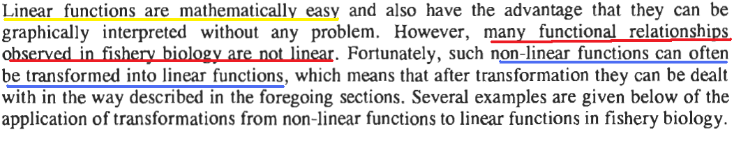Transformasi Linier (Sparre & Venema, 1998) Contoh 1: Hubungan Panjang-Berat