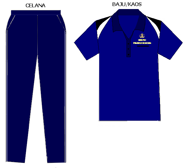 12 10. Pakaian Olahraga PRIA/WANITA a. kerah baju berdiri; b. bidang warna hitam; c. bidang warna putih; d. Lambang KORPRI; e.