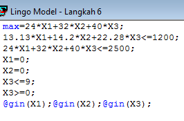 Gambar 2 diatas menunjukkan bahwa hasil optimal yang dihasilkan dari model matematis adalah sebesar 2496 KL pada gentry 1 dengan memaksimalkan truk tangki yang tersedia berdasarkan kendala yang ada