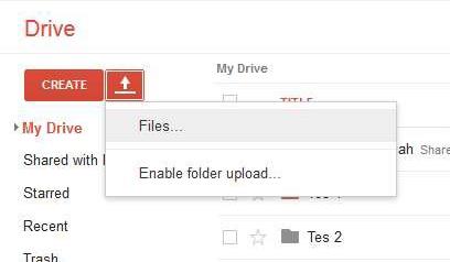 Gambar 5. 5 Tampilan penyimpanan otomatis pada Drive Upload Dokumen Dokumen yang ada di komputer dapat diunggah ke Google Drive dengan cukup mudah.