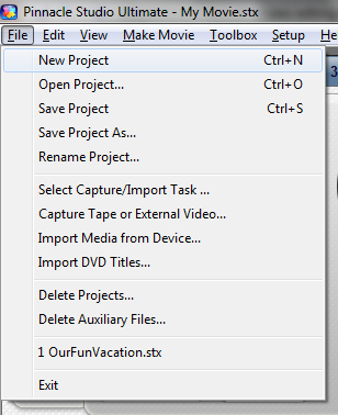 Membuat Project 1. Klik menu File New Project 2.