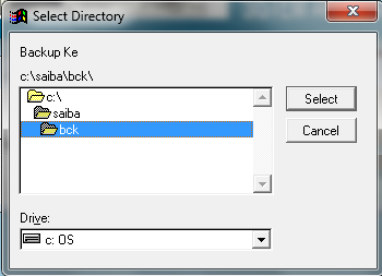 Klik Utility >>> Backup atau Tampilan layar backup data adalah sbb: Tampilan Back Up terdiri dari isian sbb: Tahun Anggaran : Otomatis Backup Ke : Diisi dengan media dan directory tujuan