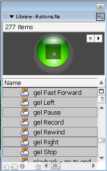 Bab 7 Membuat Aplikasi Mp3 Player 187 Kemudian pada jendela Library-Butons, pilih classic butons lalu pilih Playback. Pilih tombol gel Fast Forward, gel Paused, gel Rewind, gel Right dan gel Stop.