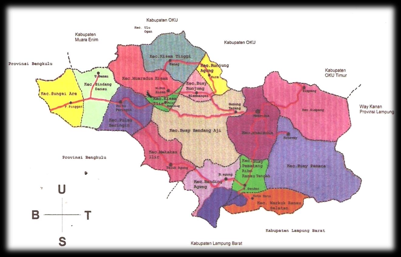 Letak Geografis Kabupaten OKU Selatan luas wilayahnya ± 4.797,06 km³.