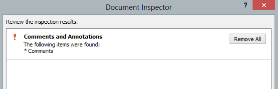 Inspect Document (5) Akan muncul laporan hasil inspeksi.