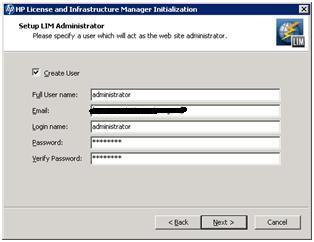 Menentukan folder instalasi HP LIM Server, lokasi defaultnya : C:/Program Files/HP/HP License and Infrastructure Manager 5. Tekan next 6. Tekan install a.